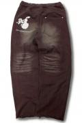 【予約商品】GALFY(ガルフィー)用無しワイドスウェットパンツ - Brown