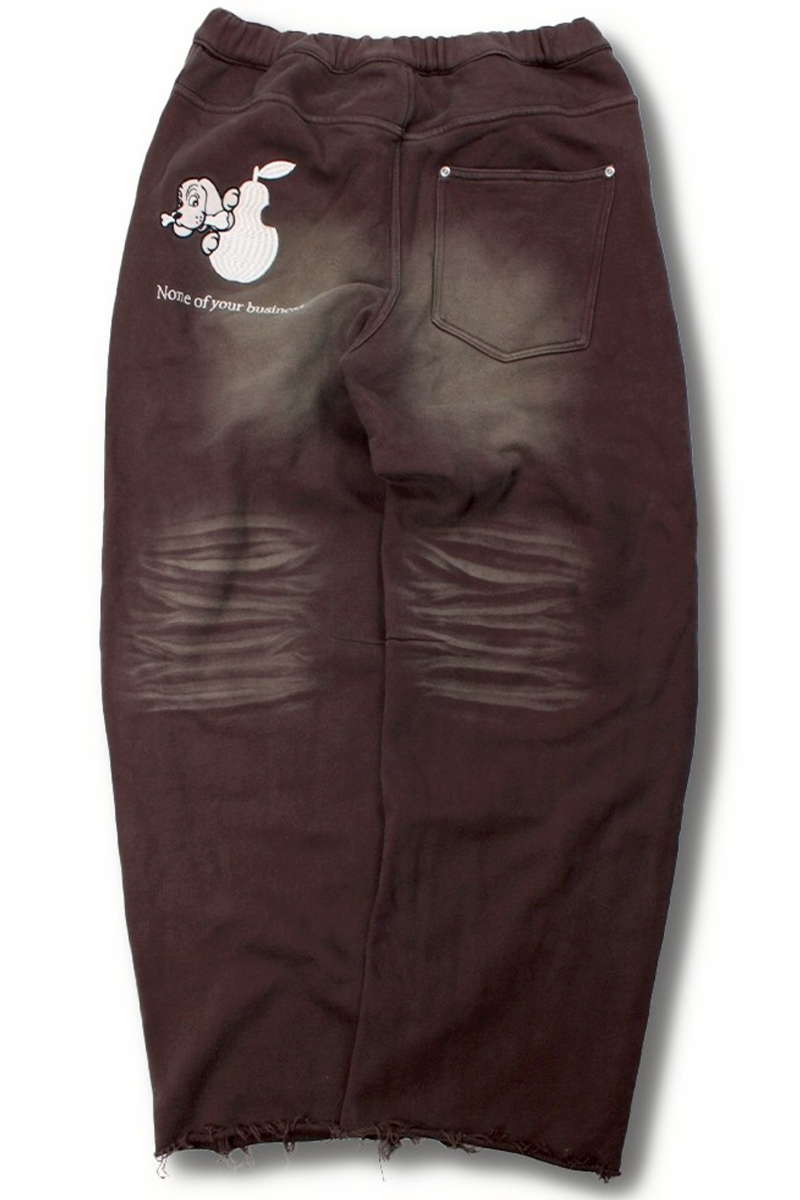 【予約商品】GALFY(ガルフィー)用無しワイドスウェットパンツ - Brown