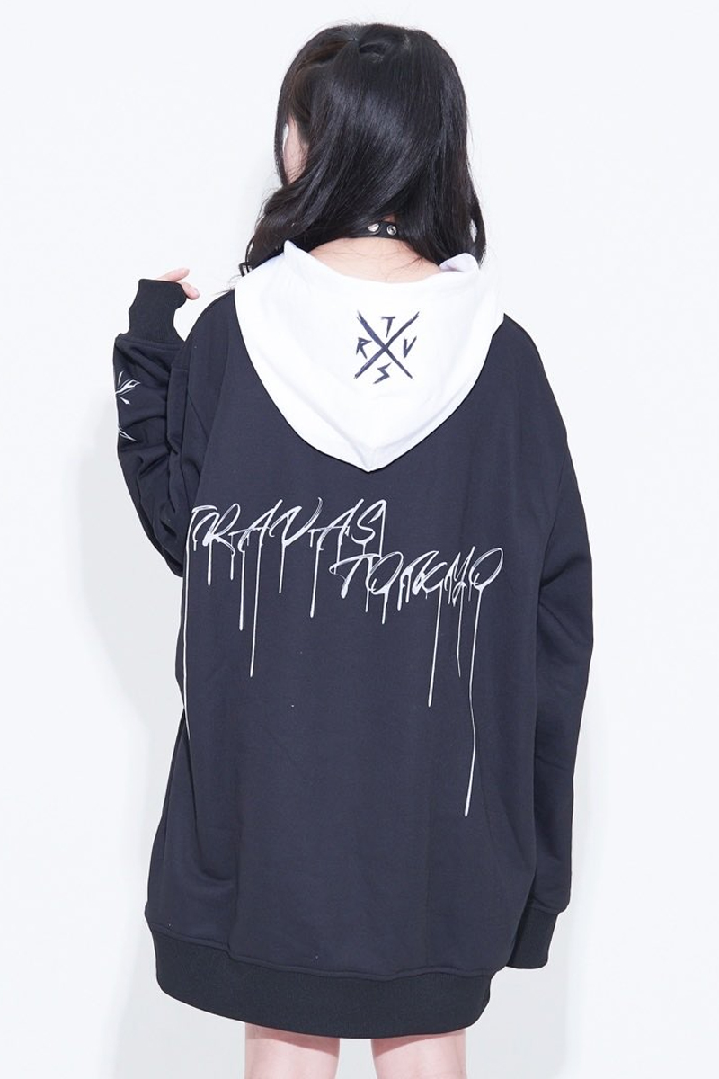 Hauls 病みかわクロスZIPぱーかー BLACK はうるず（フーディー