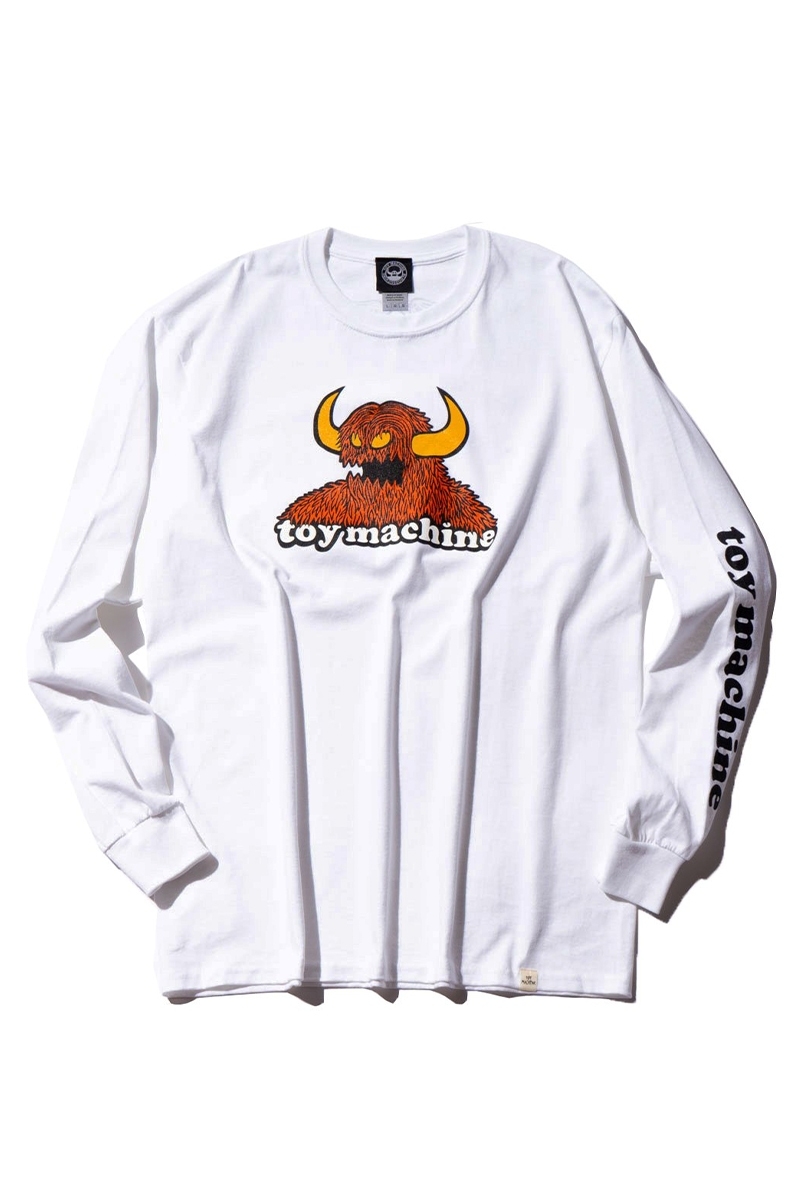 TOY MACHINE (トイマシーン) FURRY MONSTER LONG TEE - WHITE