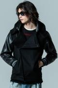 glamb (グラム) GB0323/JKT10 : Hooded Stadium Jumper BLACK