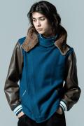 glamb (グラム) GB0323/JKT10 : Hooded Stadium Jumper BLUE