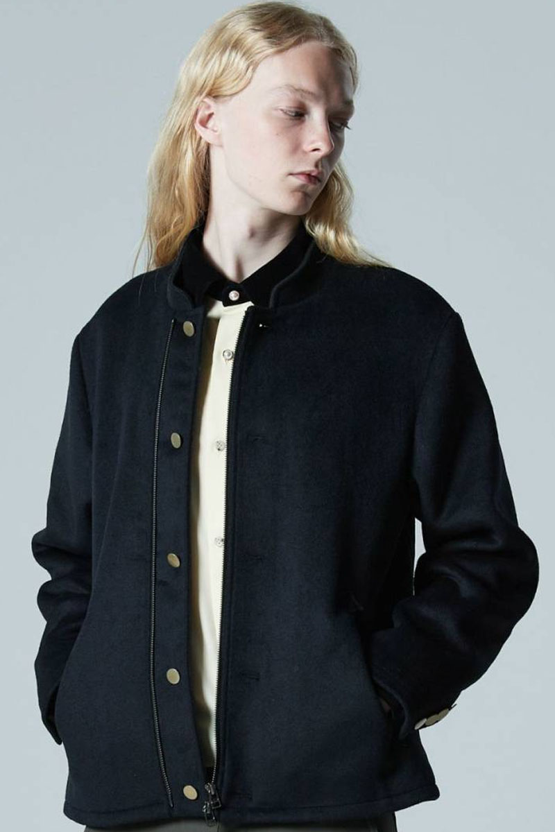 glamb(グラム) GB0424/JKT01 : Melton Napoleon Blouson / メルトンナポレオンブルゾン - Black