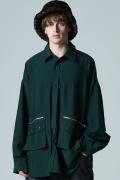 glamb(グラム) GB0424/SH07 : 4XL Pearl Shirt / フォーエックスエルパールシャツ Green