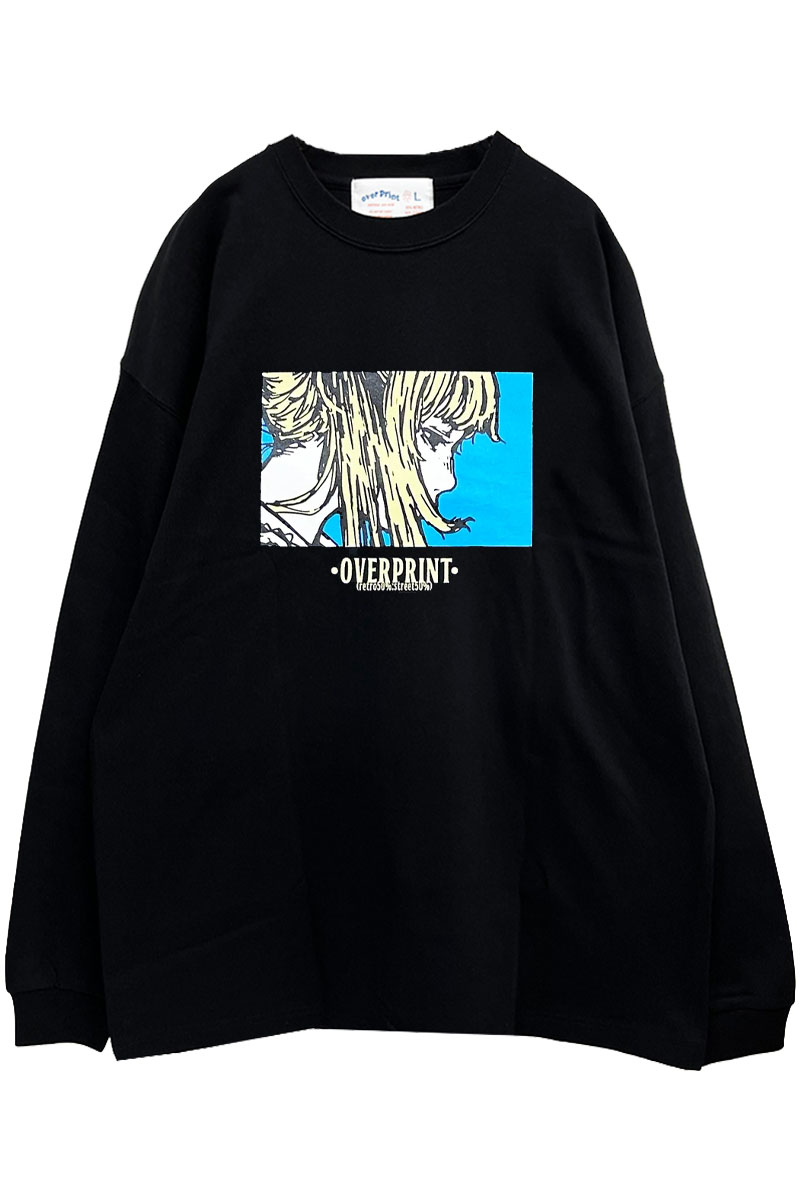 over print (オーバープリント) EYES LS Tee *東京上空 BLACK