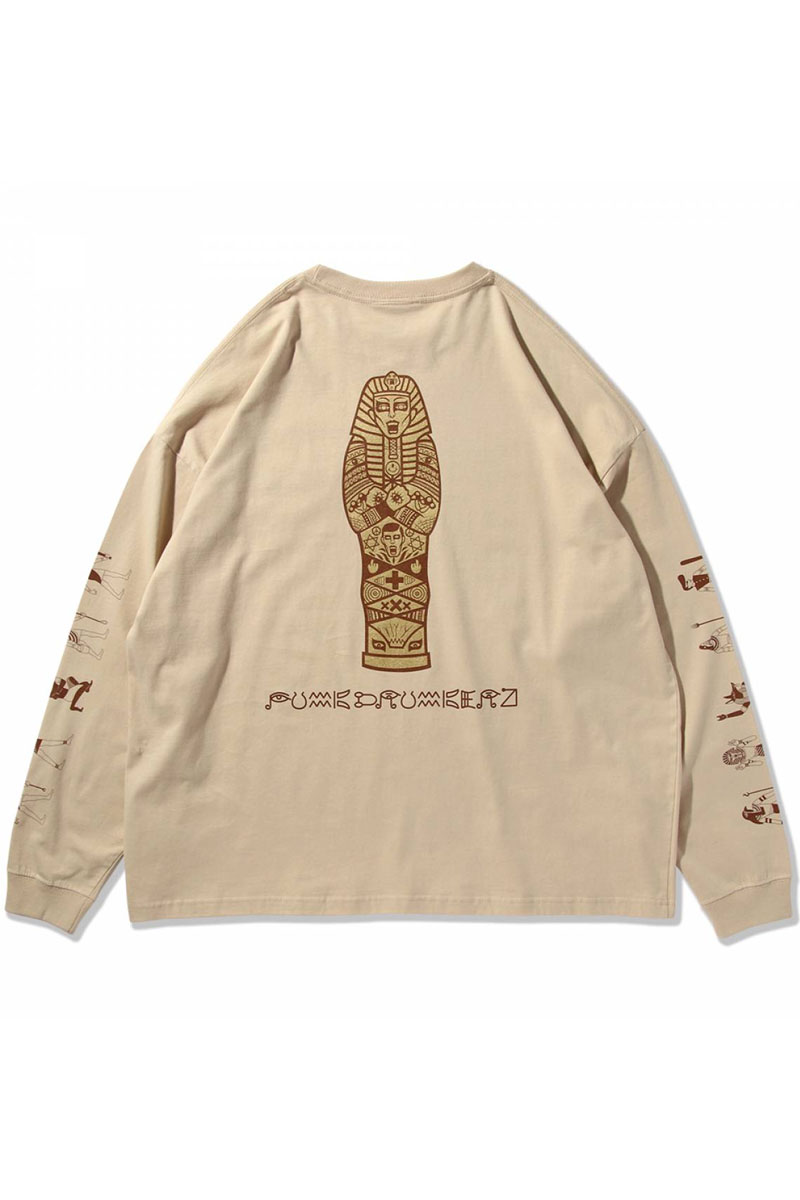 PUNK DRUNKERS (パンクドランカーズ)エジプト文明BIGロンTEE - BEIGE