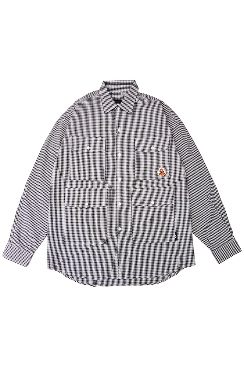 TOY MACHINE (トイマシーン) MULTI POCKET BIG SHIRTS BLACK