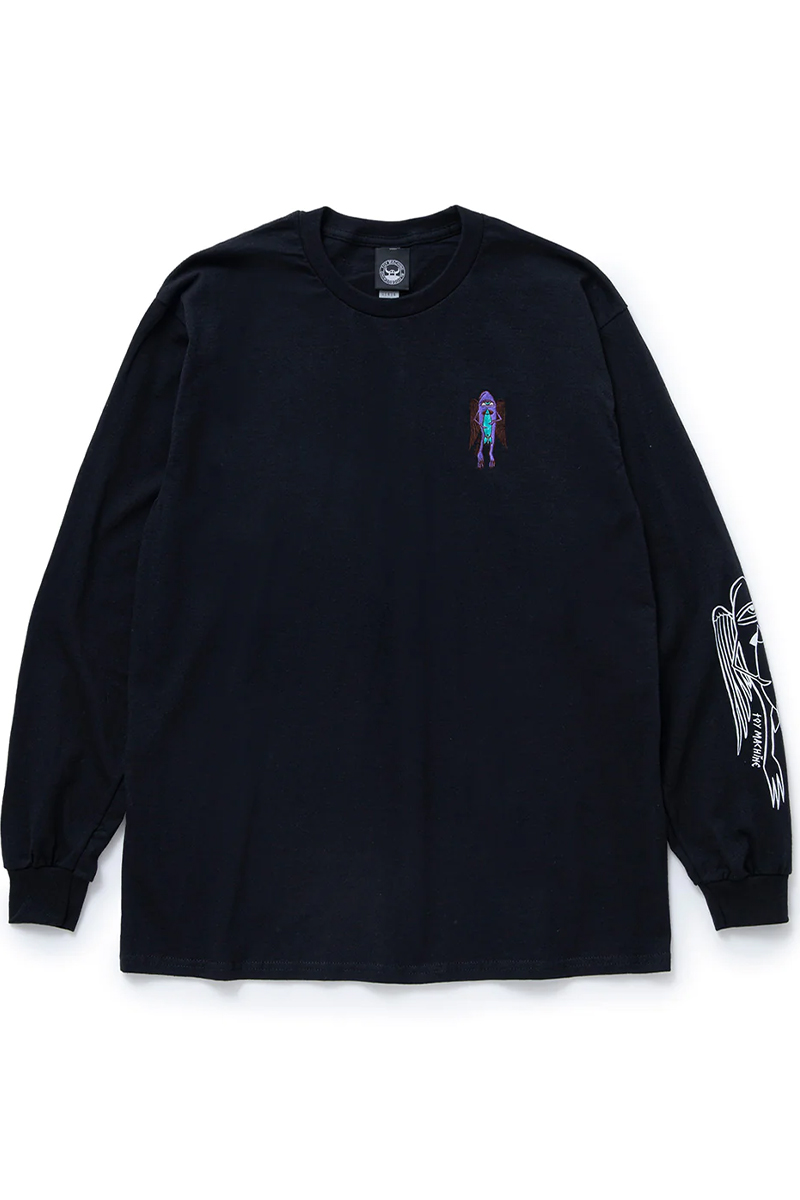 TOY MACHINE (トイマシーン) ROCKET SECT EMBROIDERY LONG TEE BLACK