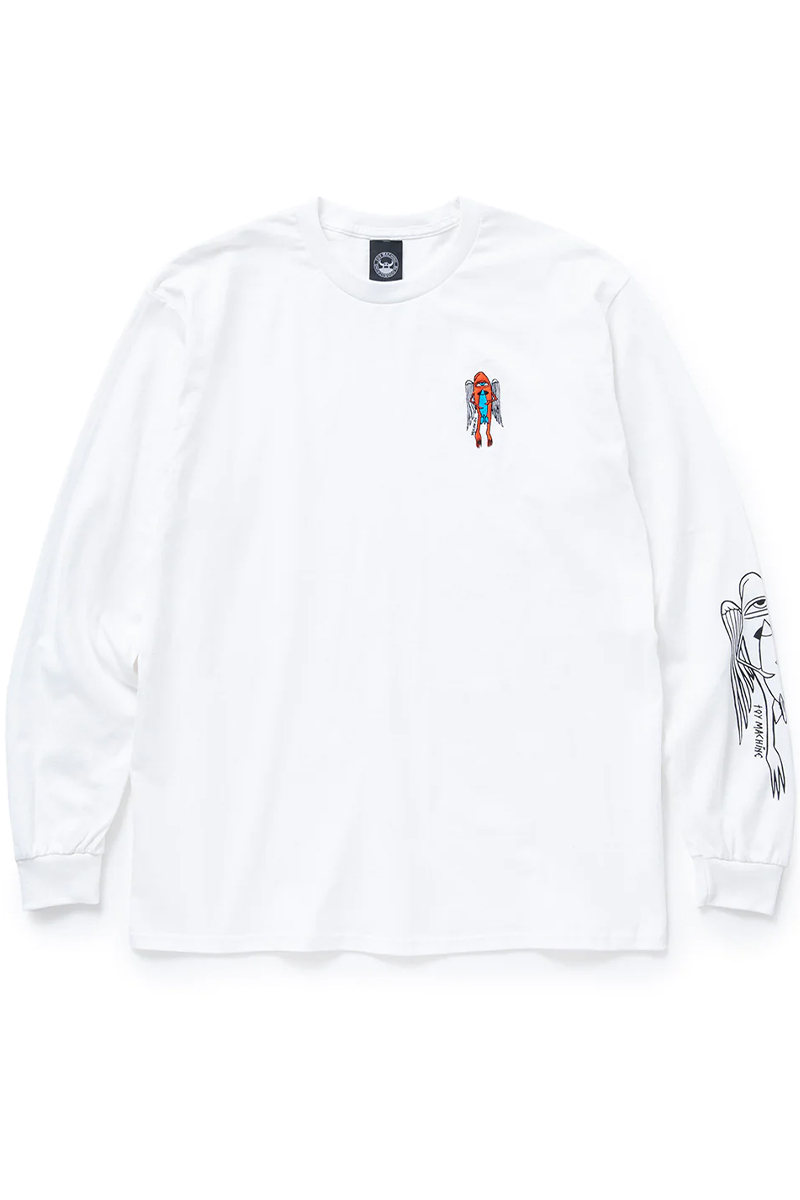 TOY MACHINE (トイマシーン) ROCKET SECT EMBROIDERY LONG TEE WHITE