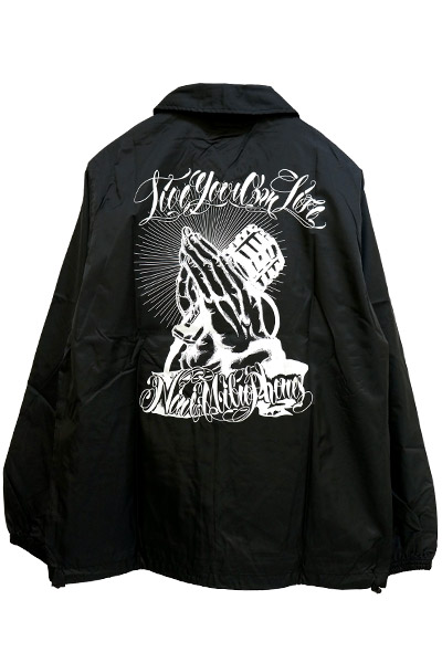 NineMicrophones COACH JACKET-Pray with the microphone- BLACK/WHITE