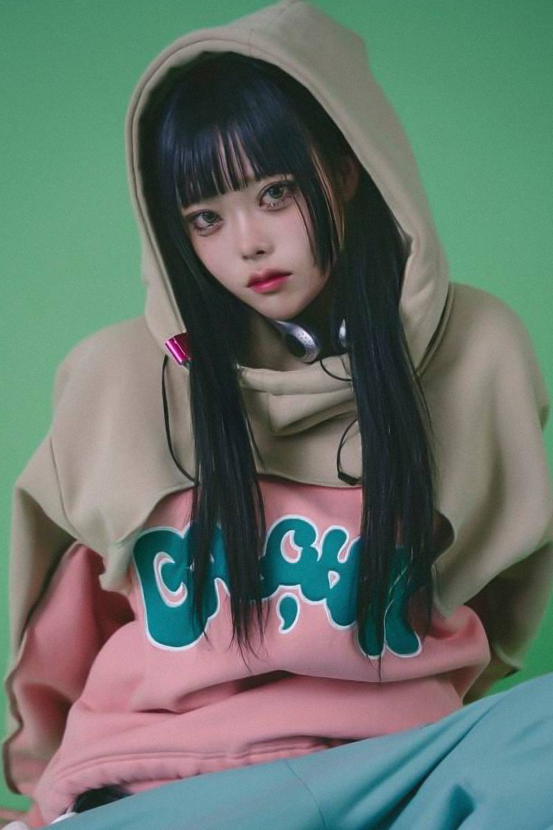 GALFY(ガルフィー) 半分パーカー - BEIGE×PINK
