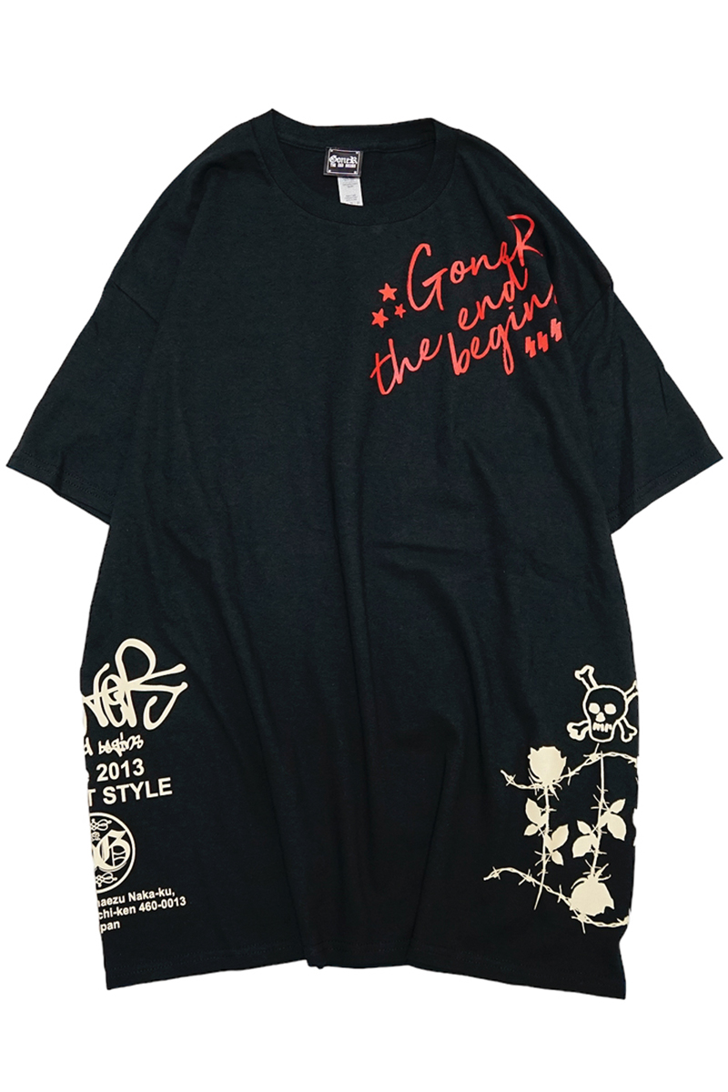 GoneR(ゴナー) GR37CT003 Mix Design T-Shirt Black/Red