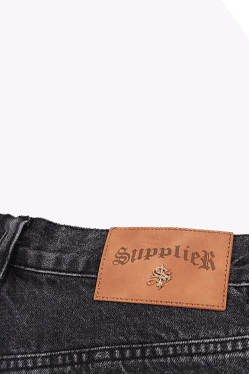 SUPPLIER (サプライヤー) BONE EMBROIDERY WASHED DENIM GRAY