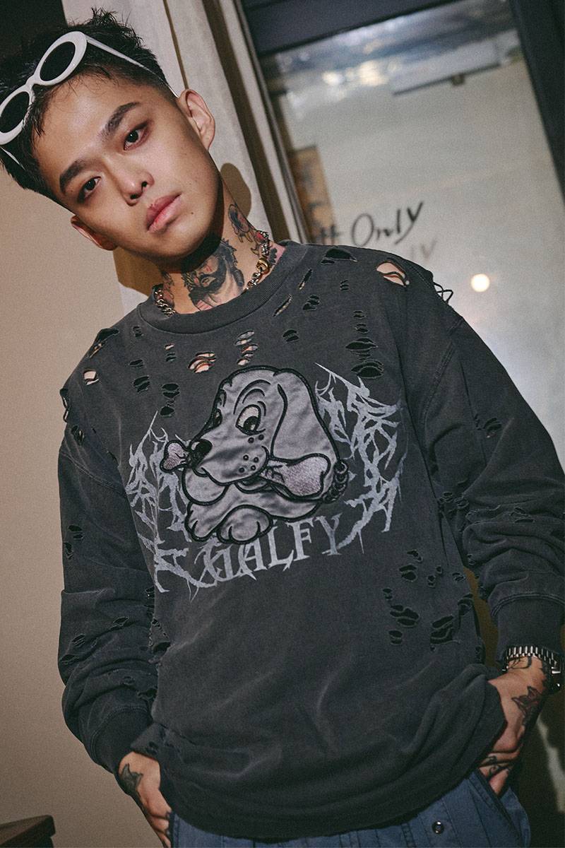 GALFY（ガルフィー）大ダメージロンTEE - INK BLACK