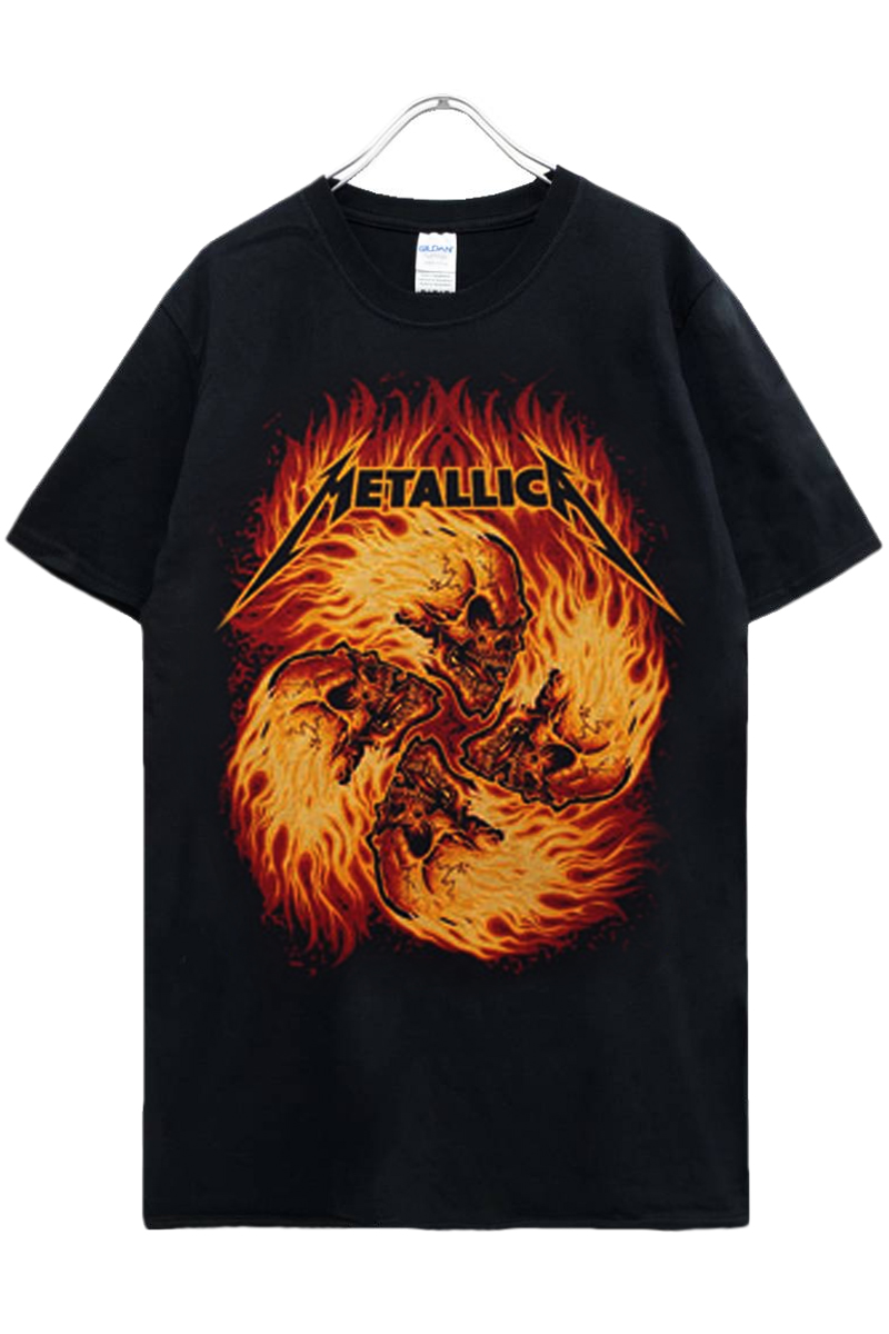 METALLICA Flame Skulls-Black Lightweight T-shirt