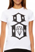 REBEL8 WOMENS WHITE LOGO TEE