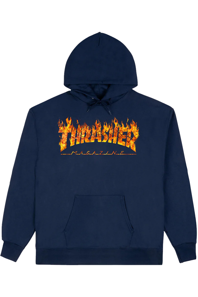 THRASHER (スラッシャー) Inferno Hoodie NAVY BLUE