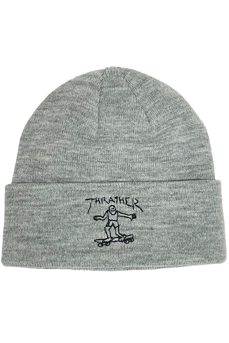 THRASHER (スラッシャー) Gonz Logo Beanie HEATHER GRAY