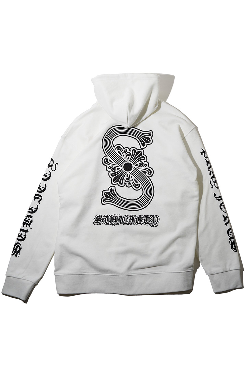 Subciety (サブサエティ) CREST ZIP PARKA WHITE / ロック