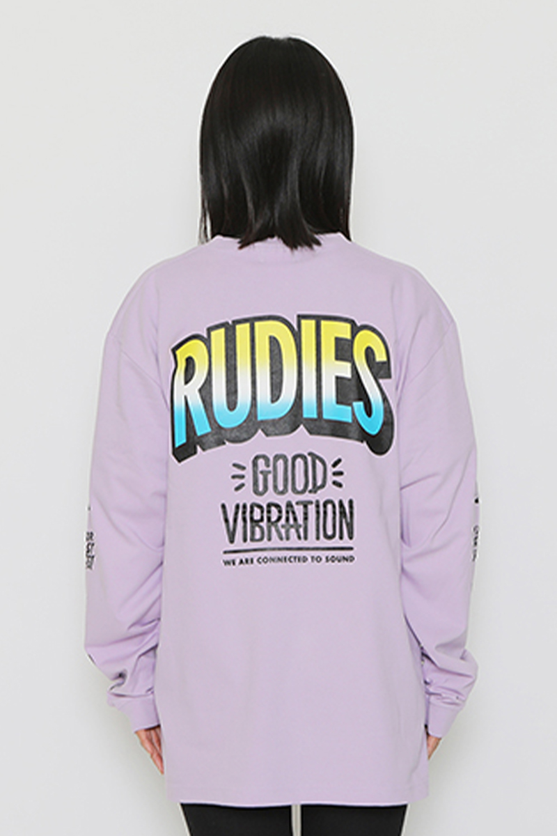 RUDIE'S (ルーディーズ) GOOD VIBRATION LS-T GRADATION LOGO LAVENDER