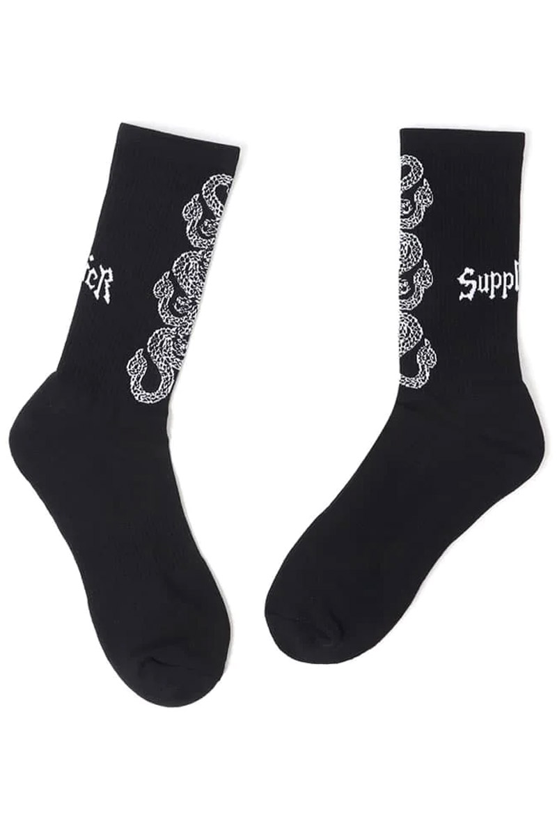 SUPPLIER (サプライヤー) SNAKE SKATE SOCKS BLACK