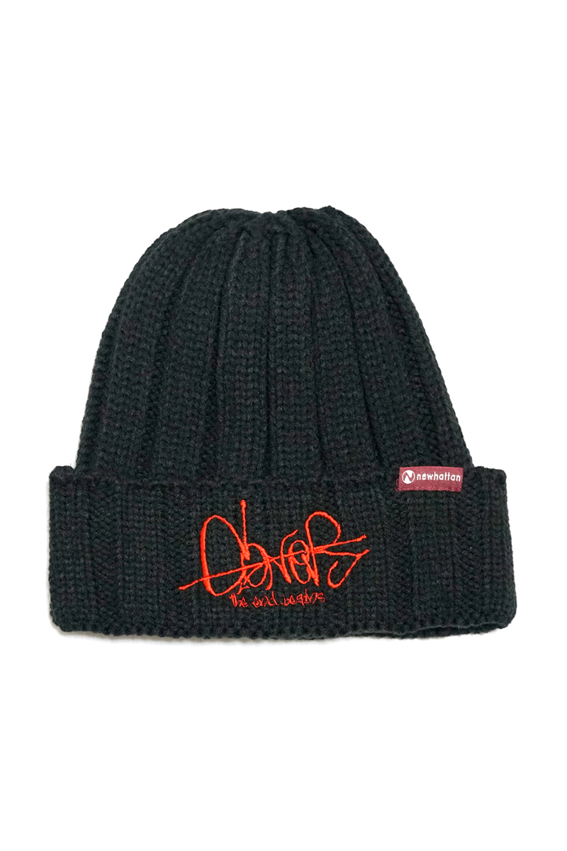 GoneR GR30CP001 Basic Logo Knit Cap Black/Red