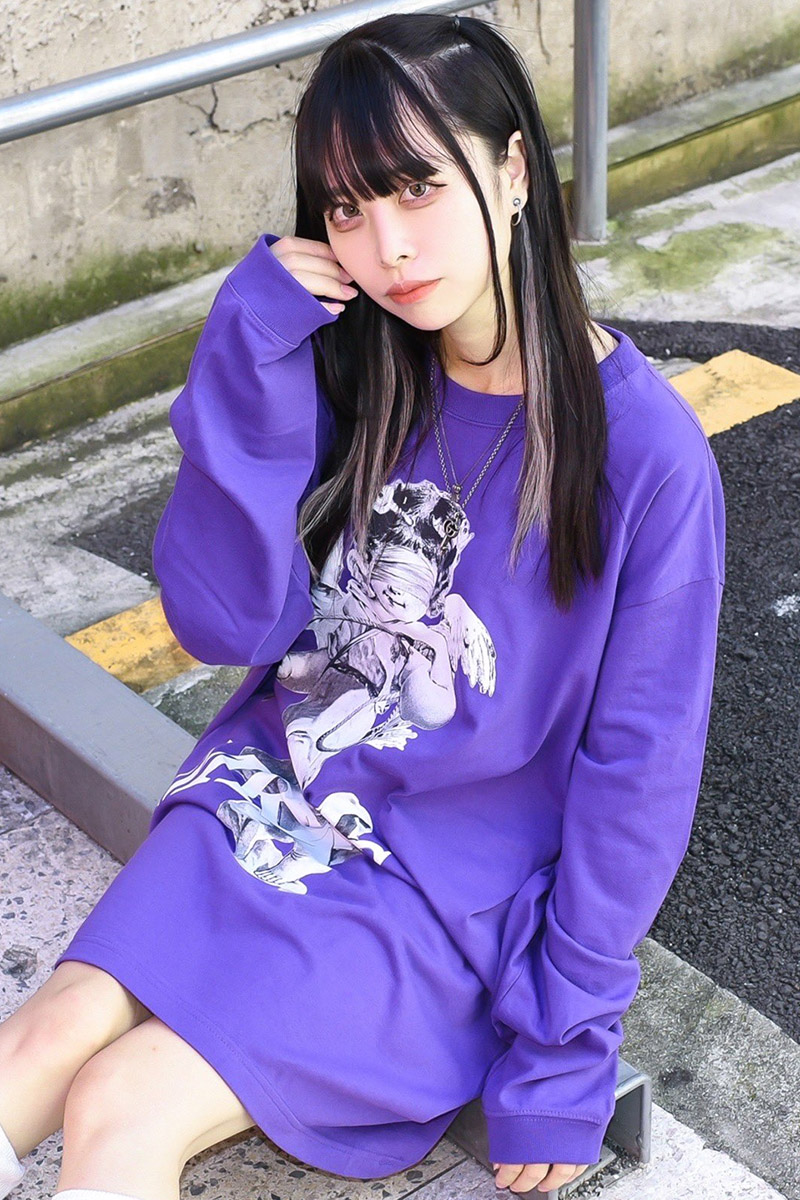TRAVAS TOKYO【トラバストーキョー】 Blindfold angel L/S Tee Purple
