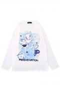 寝田ルネ×PSYCHO NATION(サイコネーション) ゲーマーL/S TEE WHITE
