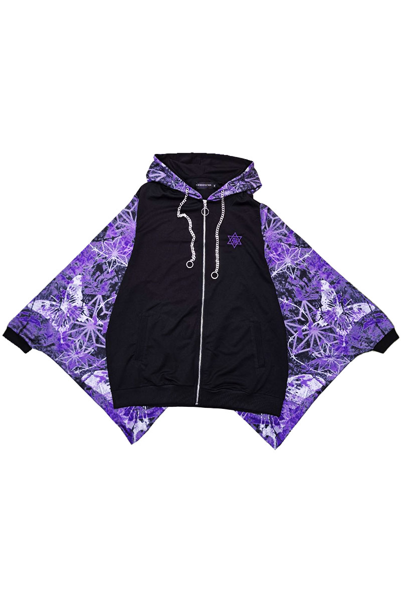 PSYCHO NATION(サイコネーション) 振袖 ZIP パーカー BLACK×PURPLE