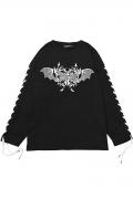 PSYCHO NATION(サイコネーション) ストーンロゴレースアップTEE BLACK×CLEAR