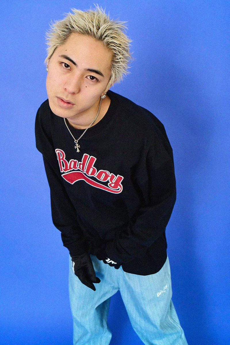 BAD BOY (バッドボーイ) TEAM LOGO EMBROIDERY  LONG TEE BLACK