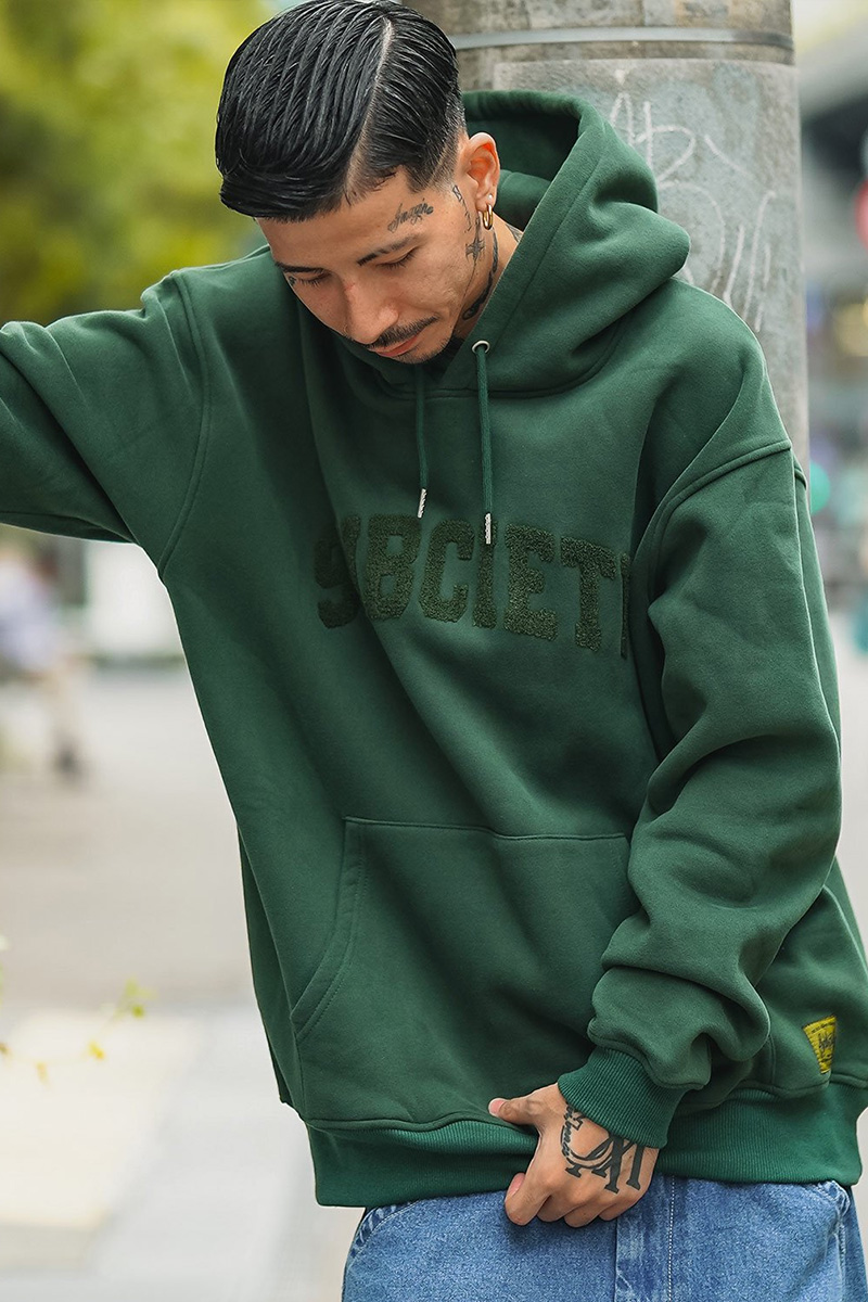 Subciety (サブサエティ) CHENILLE COLLEGE PARKA-GREEN