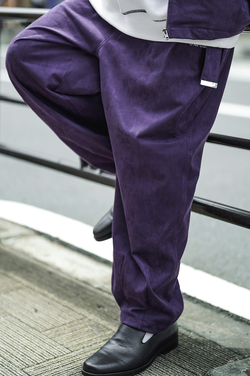 Subciety (サブサエティ) SUEDE BAGGY PANTS-PURPLE