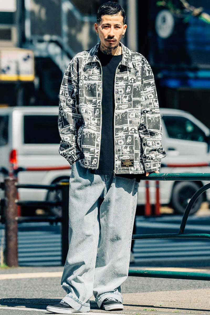 Subciety (サブサエティ) PRINTED SWING TOP WHITE / ロック Subciety (サブサエティ) PRINTED SWING TOP WHITE / ロック