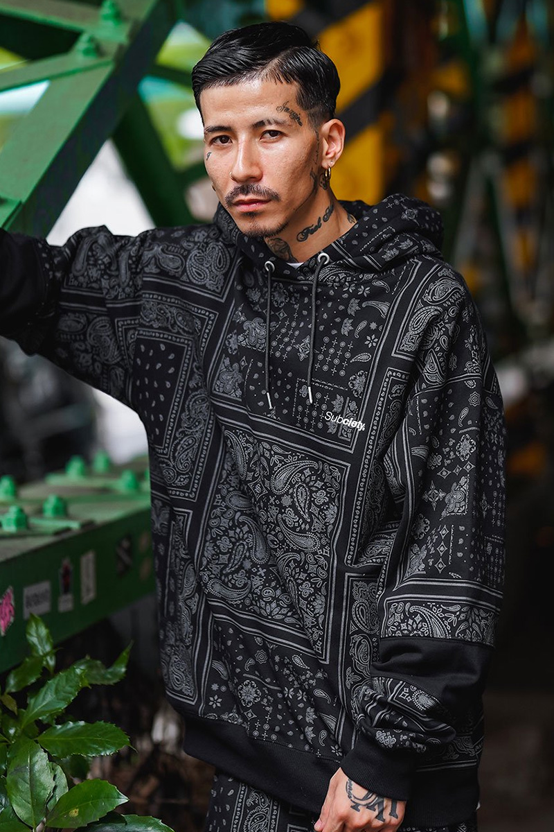 Subciety (サブサエティ) PAISLEY PARKA-BLACK