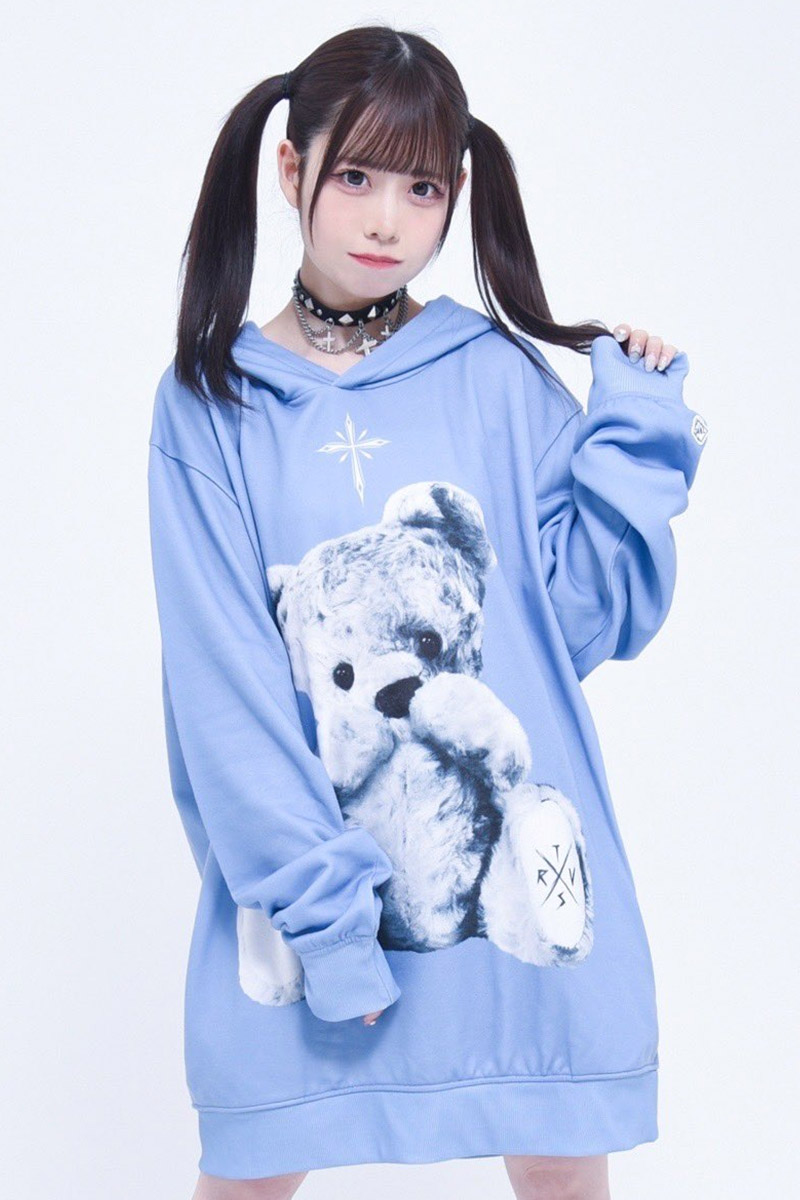 TRAVAS TOKYO【トラバストーキョー】 Furry bear hoodie Blue