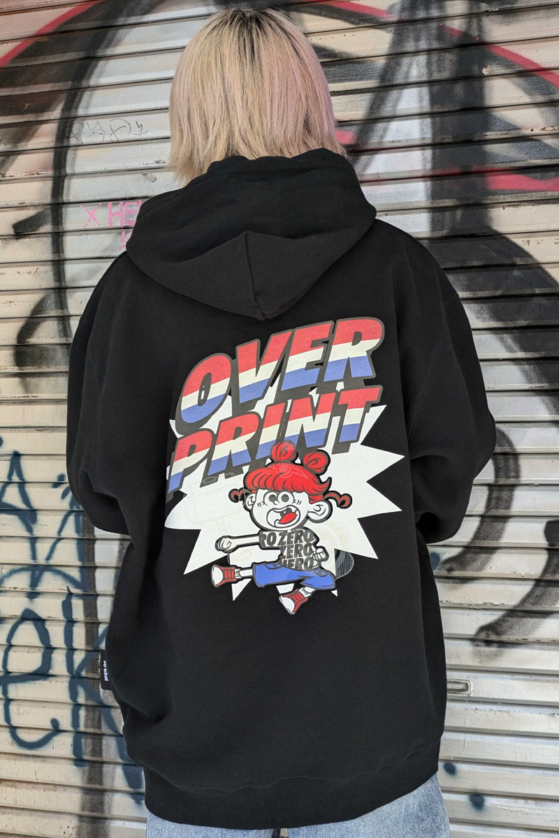 over print (オーバープリント) CAPTAIN BOX LOGO Hoodie BLACK