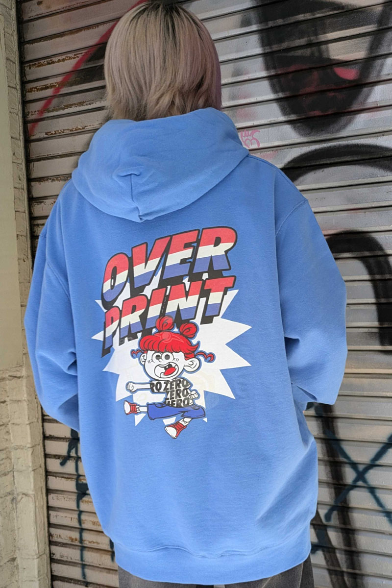 over print (オーバープリント) CAPTAIN BOX LOGO Hoodie BLUE