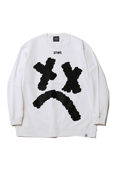 SILLENT FROM ME SMILE -Crew Sweat- WHITE