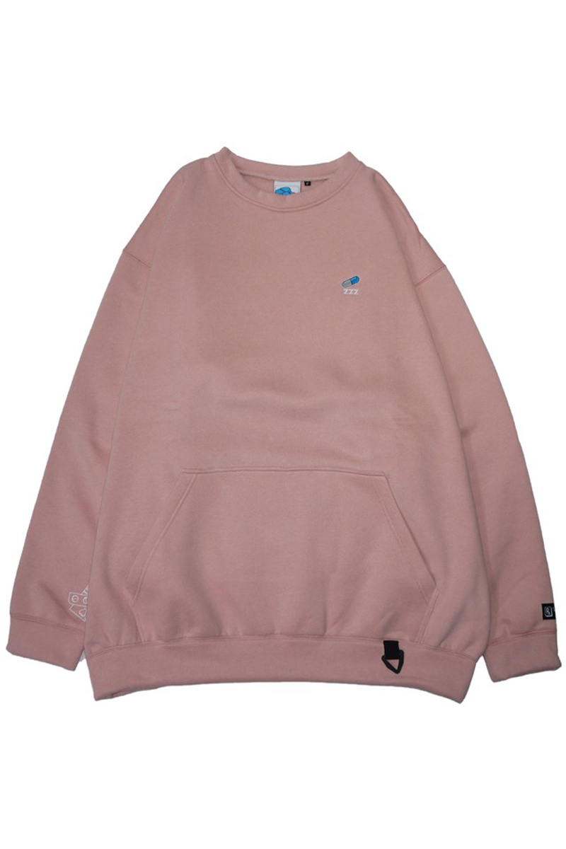 SLEEPING TABLET CAPSULE [ OVERSIZED CREW SWEAT ] BABY PINK