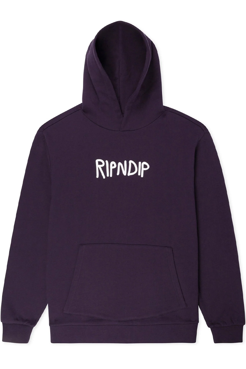 RIPNDIP (リップンディップ) RIPNDIP RUBBER LOGO HOODIE DARK PURPLE
