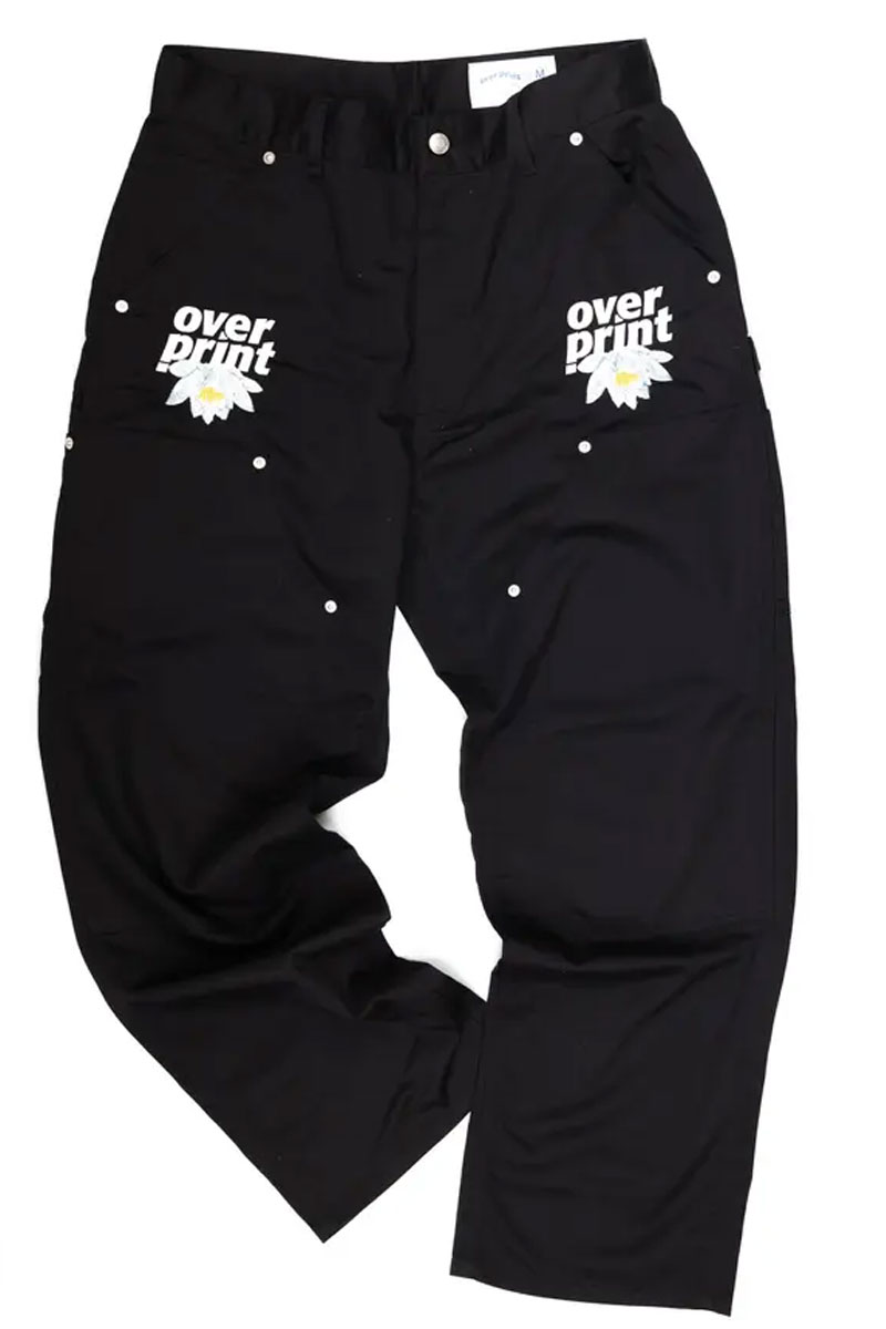 レビュー高評価商品 over print (black pants knee double Lotus (オーバープリント) パンツ
