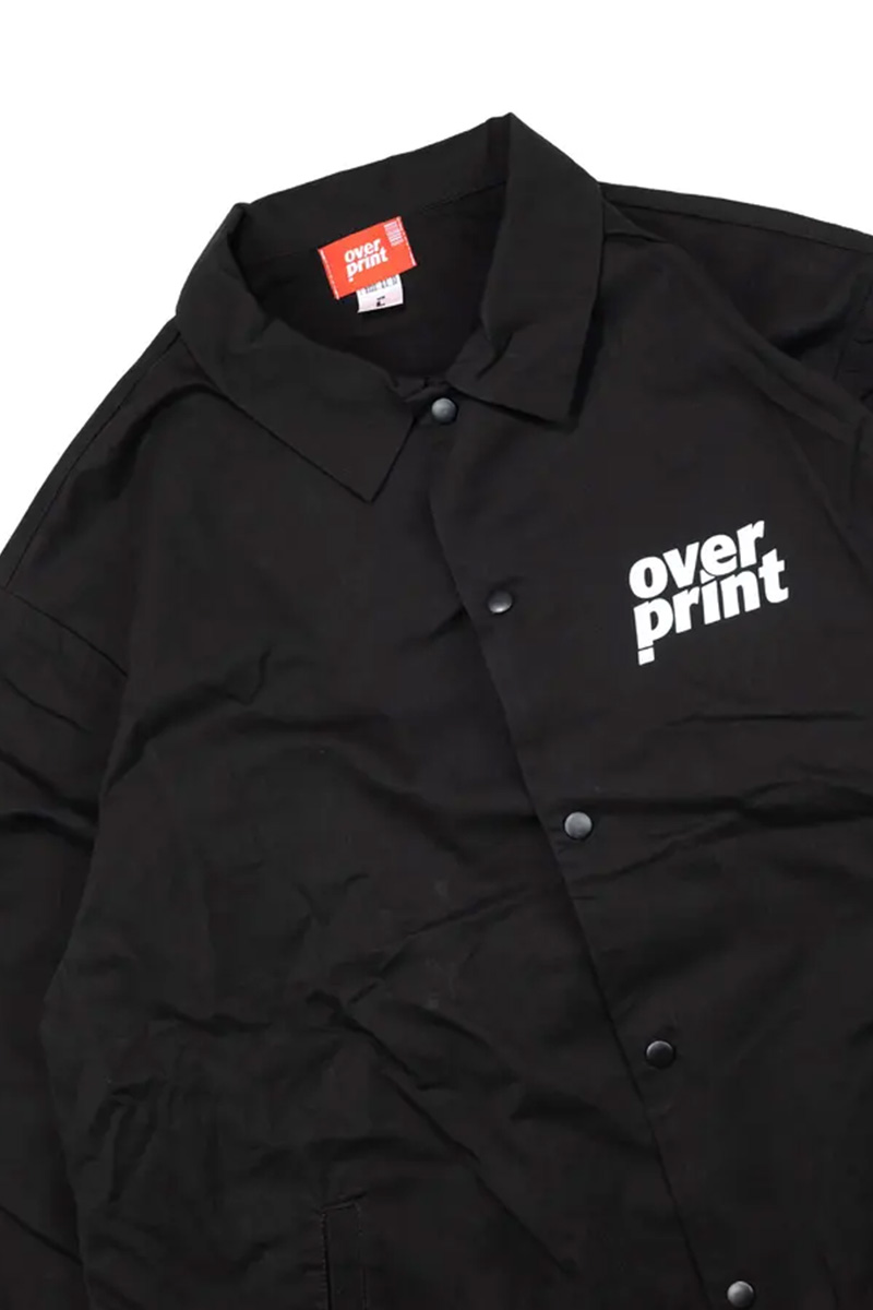 over print (オーバープリント) Receipt coach jacket (black over print (オーバープリント) Receipt coach jacket (black