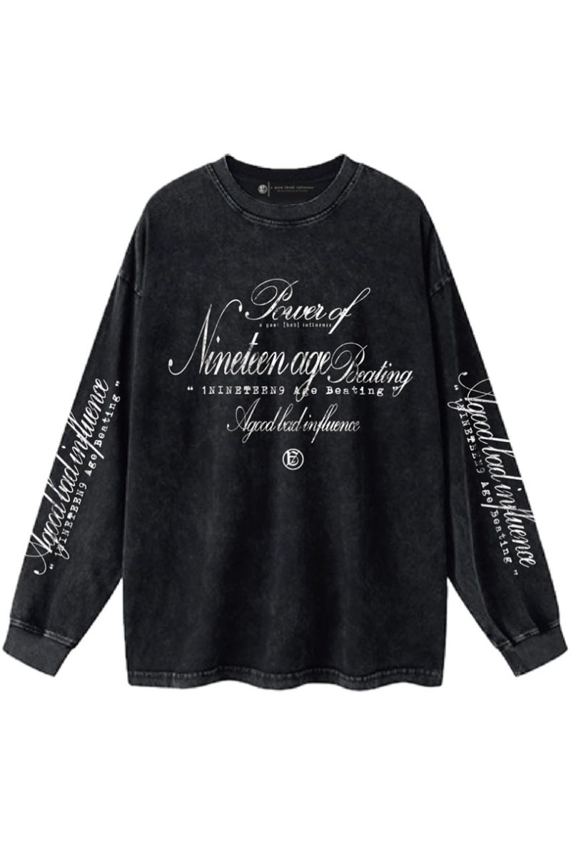 A Good Bad Influence(アグッドバッドインフルエンス) NINETEEN AGE BEATING L/S T-Shirt BLACK