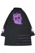 GoneR GR22OT002 Rose Skull Duster Coat Black/Purple