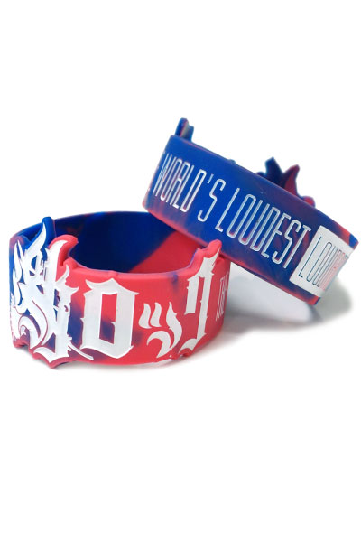 激ロック Rubber Bracelet marble RED/BLU/WHT