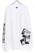 RIP DESIGN WORXX スティッキーステッカーロングスリーブTシャツ WHITE