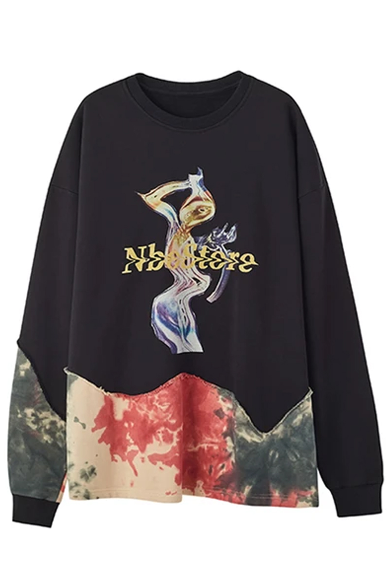 N.B.O. TIE-DYE COLORBLOCK HOODIE