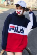 FILA FM9417 PULL OVER HOODIE PEACOAT