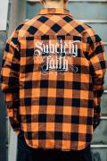 Subciety (サブサエティ) BUFFALO CHECK SHIRT JKT ORANGE